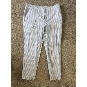 Crown & Ivy Women's Striped Ankle Pants Flat Front Multicolored Regular Size 12